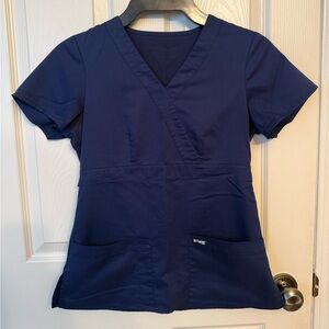 Greys Anatomy by Barco Navy Blue Scrub Top XXS